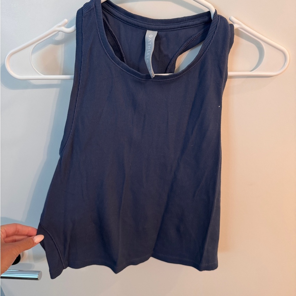 Athleta Dark Blue Ribbed Tank Top